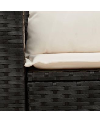 Garden Sofa Black, Cream White