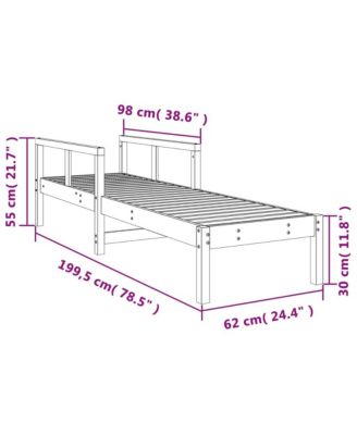Sun Lounger Natural Pine Solid Pine Wood Standard
