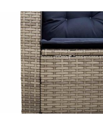 Garden Sofa Grey PE rattan Medium Adjustable Feet