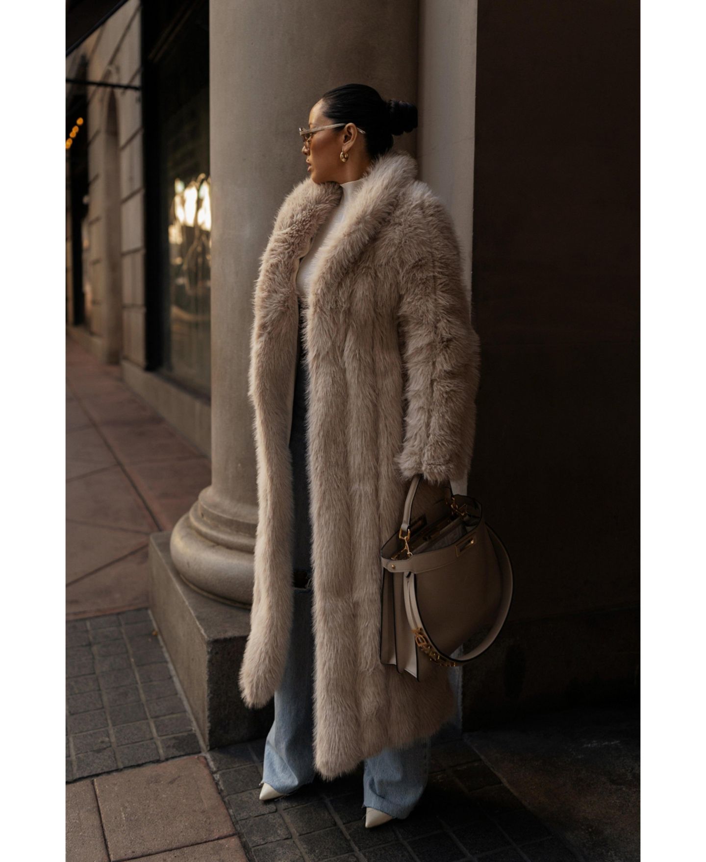 Женское пальто JLUXLABEL Manhattan Faux Fur, цвет: Бежевый — фото 5