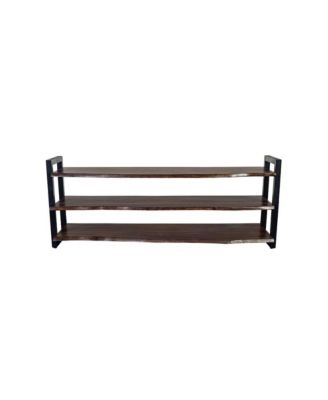 Manzanita Live Edge Solid Sheesham Wood TV Stand, Gray