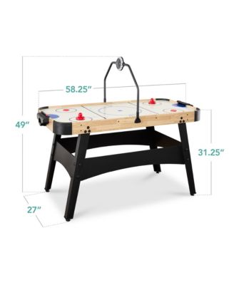 54in MDF Air Hockey Game Table w/ LED Lights, Scoreboard, Powerful Motor