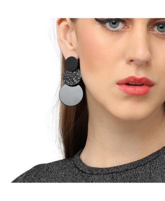 Circular-Dent Drop Earrings