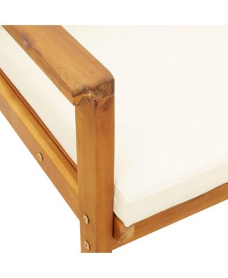 Sofa Chair Cream White Solid Acacia wood, 100% polyester Medium