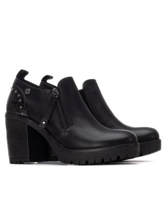 Women's Casual Side Zipper Heeled Moccasins Refresh Collection By XTI