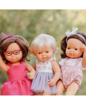 My Friends and Me Collection Brunette Baby Girl Doll with Down Syndrome and Glasses- 15"