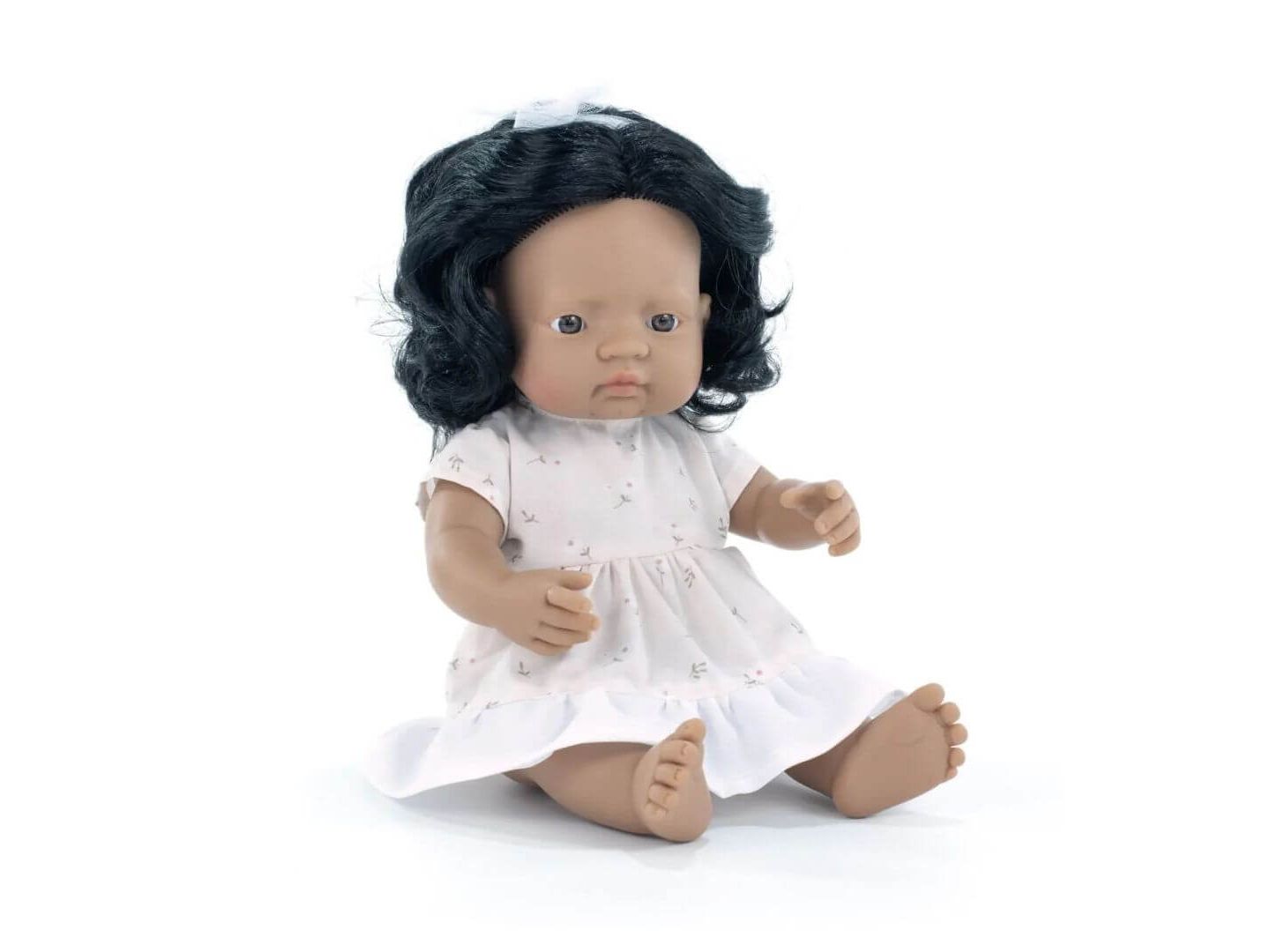 Детская кукла MINILAND My Friends & Me 15" Anatomically Correct Articulated Baby Doll, Ages 10 Months+, цвет: Dark Skin — фото 1
