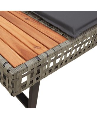 Garden Sofa Grey Poly Rattan L-shaped Removable Covers