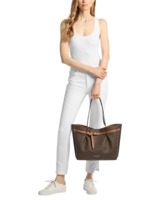 Emilia Large East West Center Zip Pocket Tote Bag