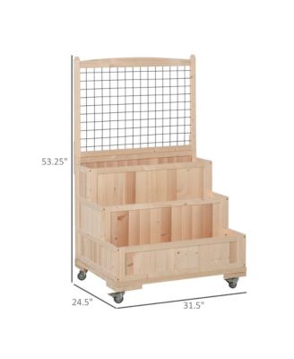 Outsunny 3-Tier Raised Garden Bed with Trellis