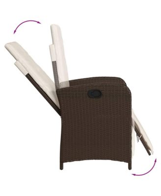 Reclining Garden Chair Set of 2 Brown