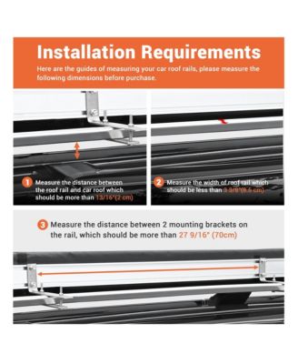 4.4x6.6 Ft Vehicle Awning with Eagle Side Wall Roof Rack Pull-Out Sun Shade Camp