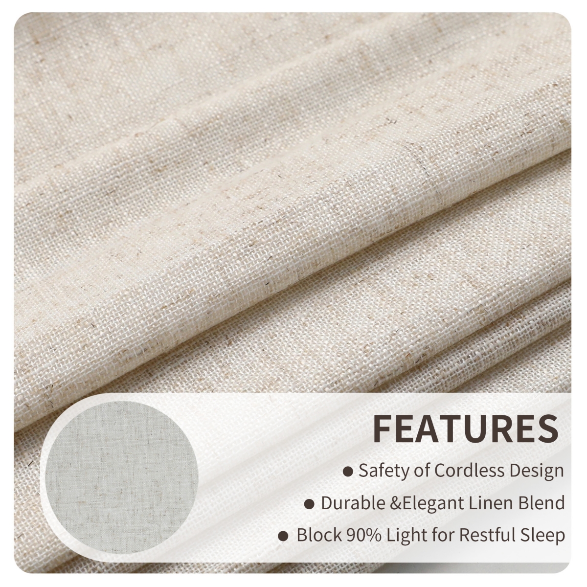 Shadisfy Linen Blend Cordless Roman Blinds