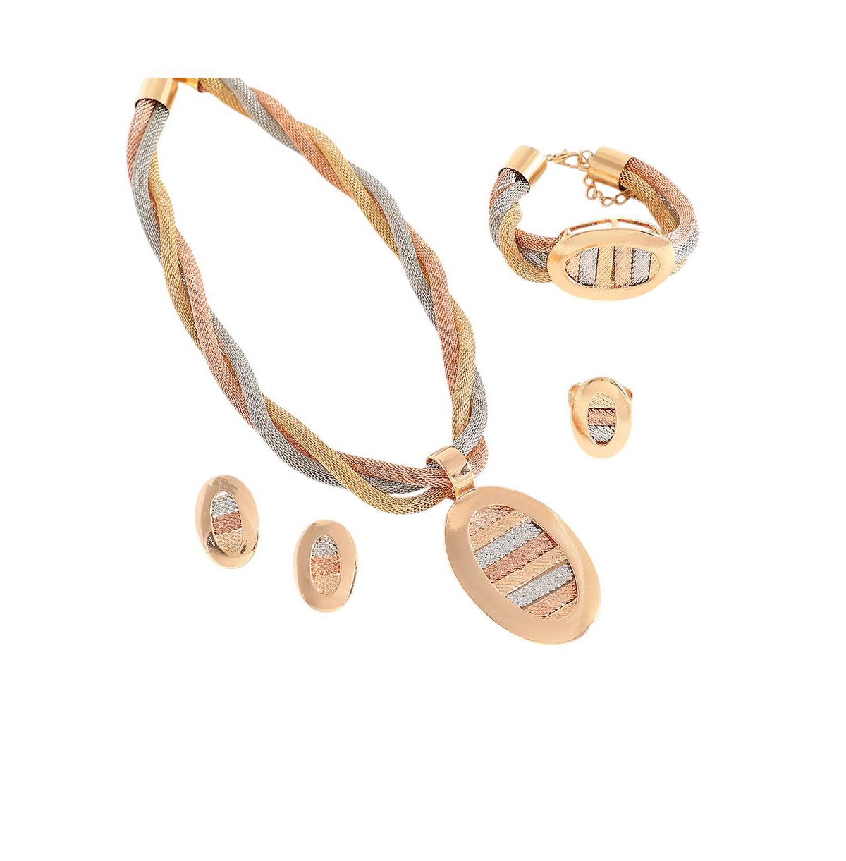 Sohi Gold-Plated Stones Jewellery Set - Gold