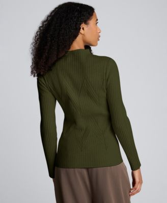 Women's Large Chevron Stitch Long-Sleeve Sweater