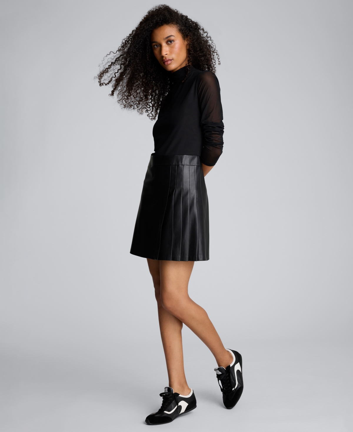 Kenneth Cole Women's Mixed Media Midi Dress