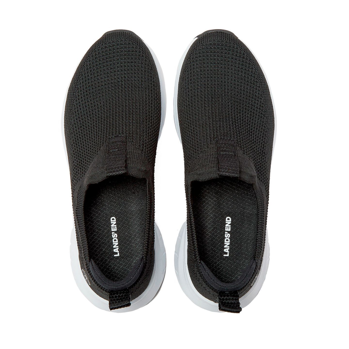 Женские кроссовки Lands' End Casual Knit Slip On, цвет: Чёрный — фото 2