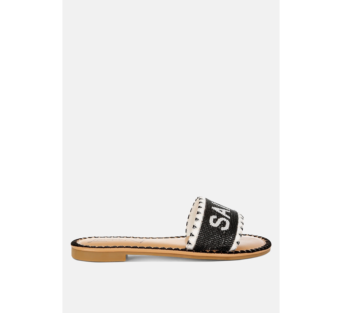 London Rag Beaded Saint Tropez Flat Slip Ons Women