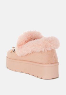 Womens Zeta Charm Detail Slip On Snow Boots