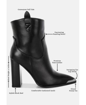 Womens Hatter Pointed Toe Faux Leather Boots
