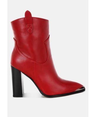 Womens Hatter Pointed Toe Faux Leather Boots