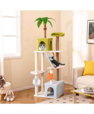 71'' Large Cat Tree Multi-level Cat Tower Furniture w/ Scratching Ramp