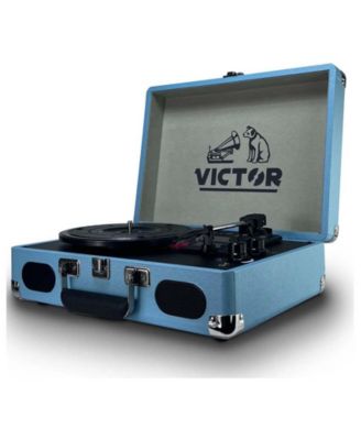 METRO PLUS Portable Rechargeable Bluetooth Suitcase Turntable Record Player