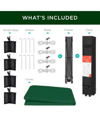 12x12ft Easy Setup Pop Up Canopy w/ 1-Button Setup, Wheeled Case, 4 Weight Bags