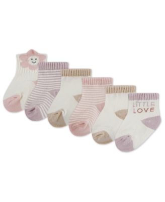 Huggies Baby Boys 6-Pack Printed Socks - White, Beige, Purple