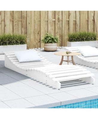 Sun Lounger White Solid pine wood 80.7x27.6x12.4 in Ergonomic