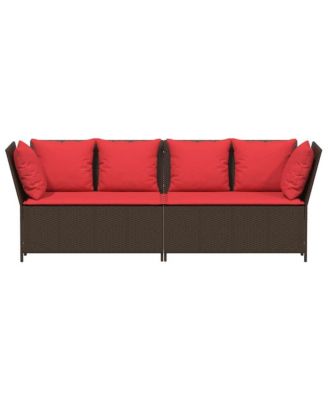 Patio Sofa Brown and Red
