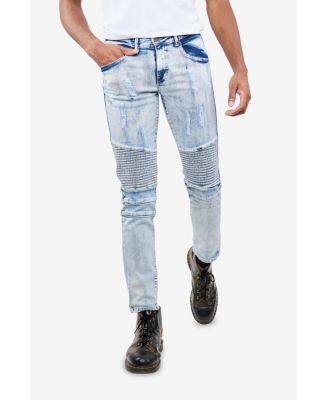 Men's Skinny Fit Stretch Moto Jeans