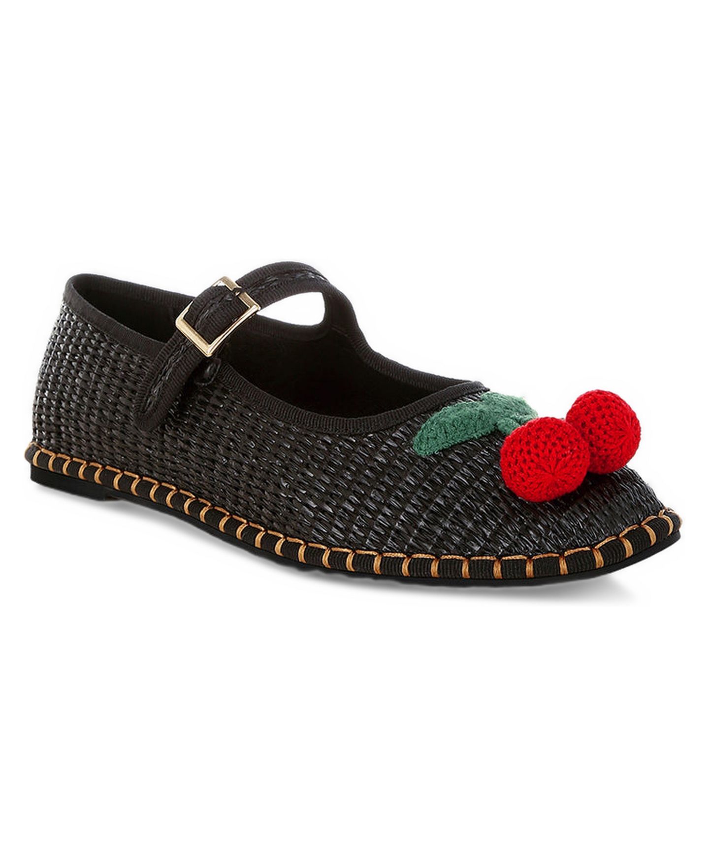 Женские балетки Rag & Co Brunch Date Cherry Accent Mary Jane Flats, цвет: Чёрный — фото 1