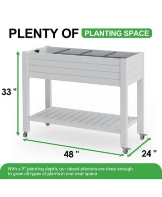 Elevated Resin Garden Bed with Auto-Drain