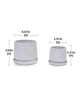 Set of 2 Modern Ceramic Planter Pots