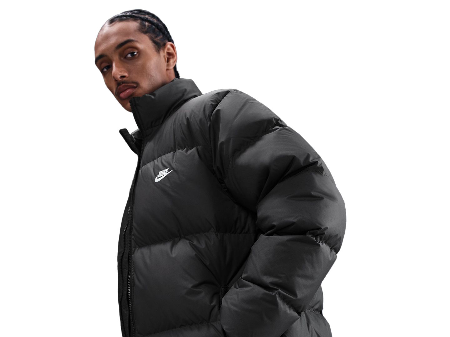 Мужская куртка Nike Sportswear Club Therma-FIT Puffer, цвет: Чёрный / Белый — фото 3