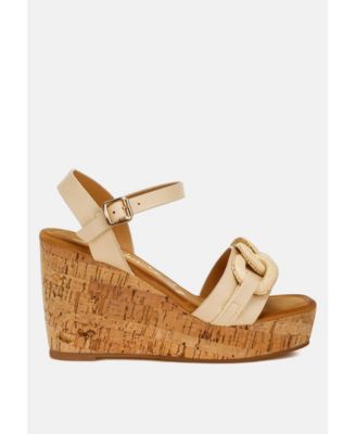 Womens Emelda Chain Link Detail Wedge Sandals