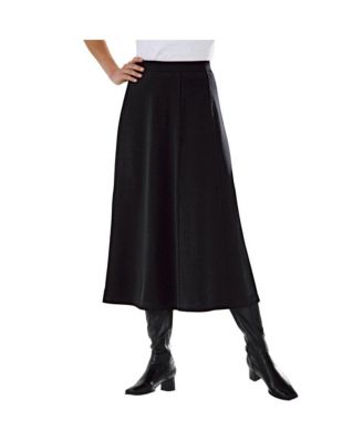 Plus Size Ponte Knit A-Line Skirt
