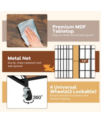 Dog Crate Furniture Industrial Dog Kennel w/ Flip-up Top Decorative Pet House