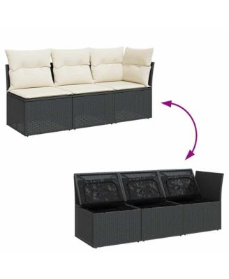 Garden Sofa Black, Cream White