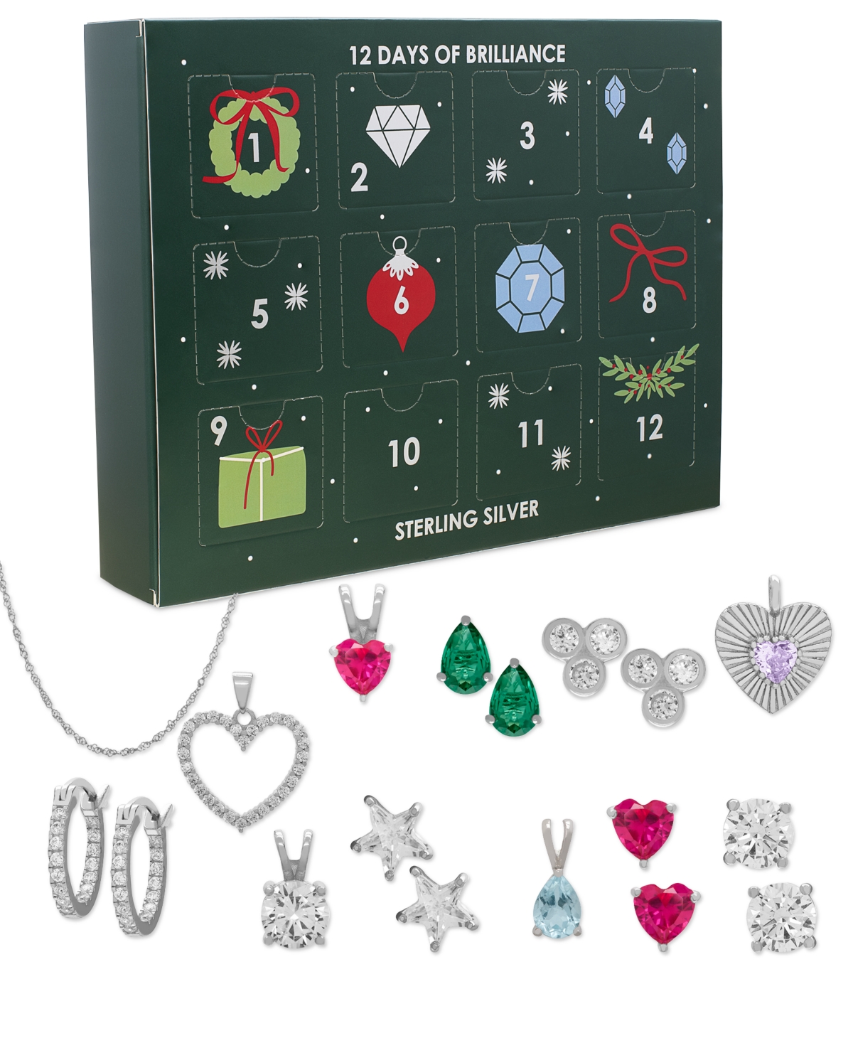 Macy's 12-Pc. Advent Calendar Multi-Stone Jewelry Set