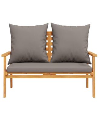 Garden Sofa Bench Dark grey Solid acacia wood 47.2 in long