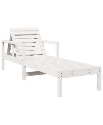 Sun Lounger White Solid Pine Wood 78.5x24.4x21.7 in