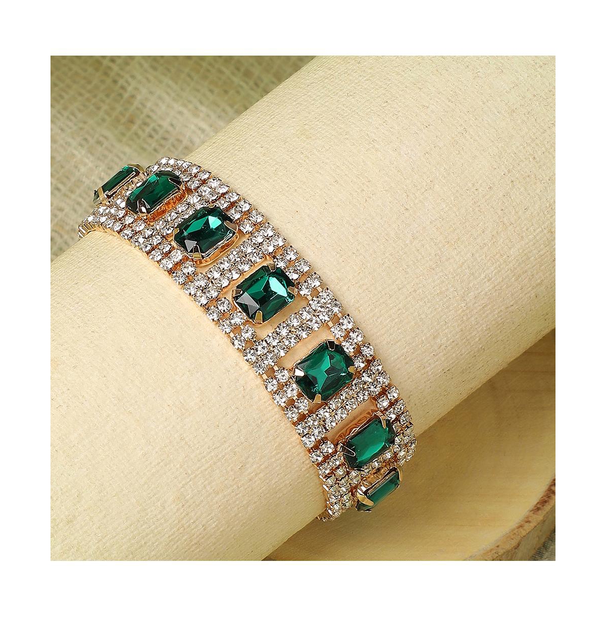 Sohi Gold-plated Stones Bracelet In Gold