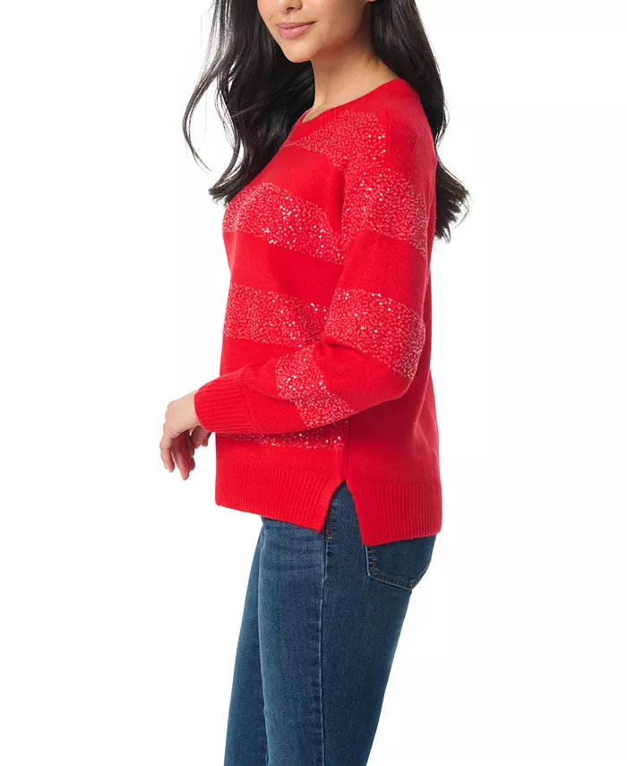 Women's Juliette Striped Sequin Long Sleeves Sweater - thumbnail 2