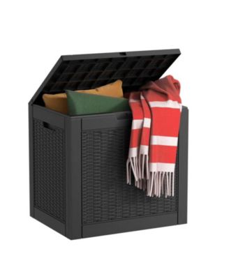 - StormForce Compact 30Gal Deck Box - Waterproof Nano-Resin w/ SecureLatch Pro & SpaceSaver Design - Patio Furniture/Kids Toys Storage