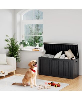 - 46.3'' W 80 Gallons Water Resistant Resin Lockable Deck Box