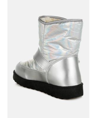 Womens Jammy Buckle Strap Puffy Ankle Boots