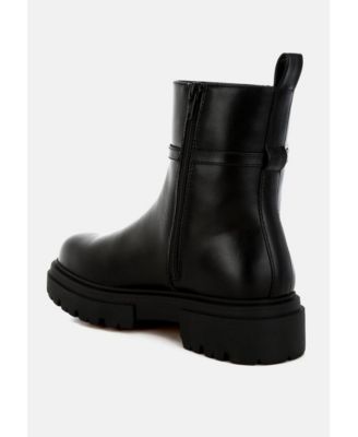 Womens Corsac Buckle Belt Ankle Boots