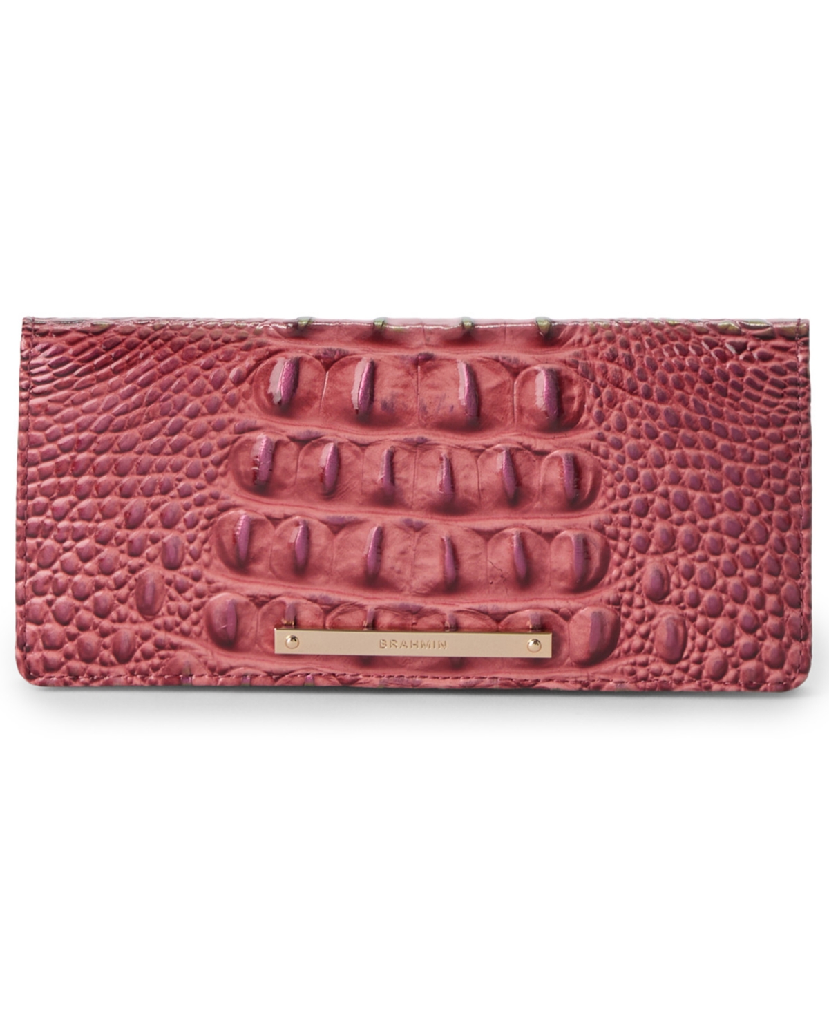 Brahmin Ady Croc Embossed Leather Wallet In Brown